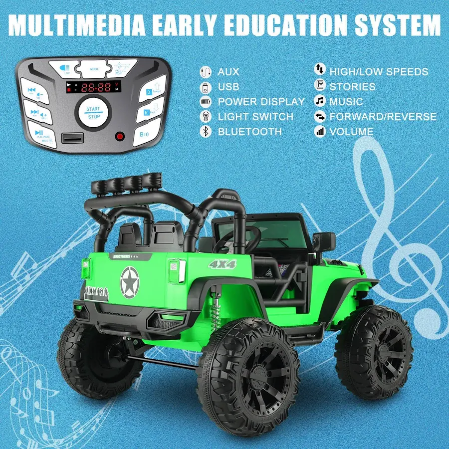 Kids 2-Seater Electric Ride-On SUV with Remote Control and Music, Black, photo 3 of 7