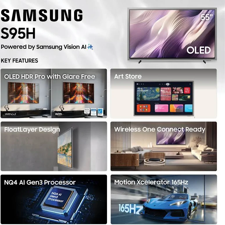 Samsung 55-inch S95H 4K OLED Vision AI Smart TV, photo 3 of 7