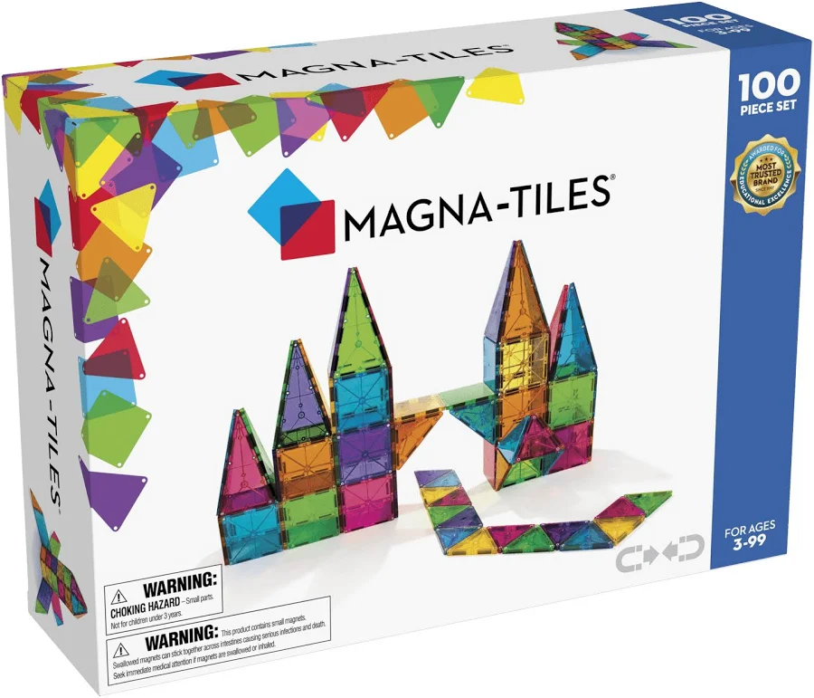 Magna-Tiles Clear Colors 100-Piece Set, photo 2 of 7