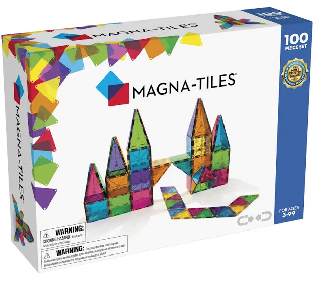 Magna-Tiles Clear Colors 100-Piece Set, photo 1 of 7