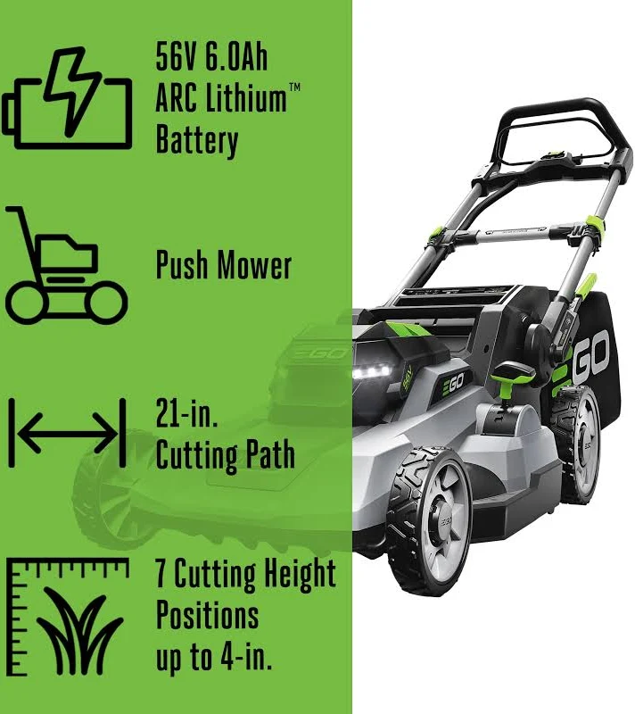 EGO Power+ 21" Cordless Push Lawn Mower LM2114 with 6.0Ah Battery and Charger, photo 4 of 7