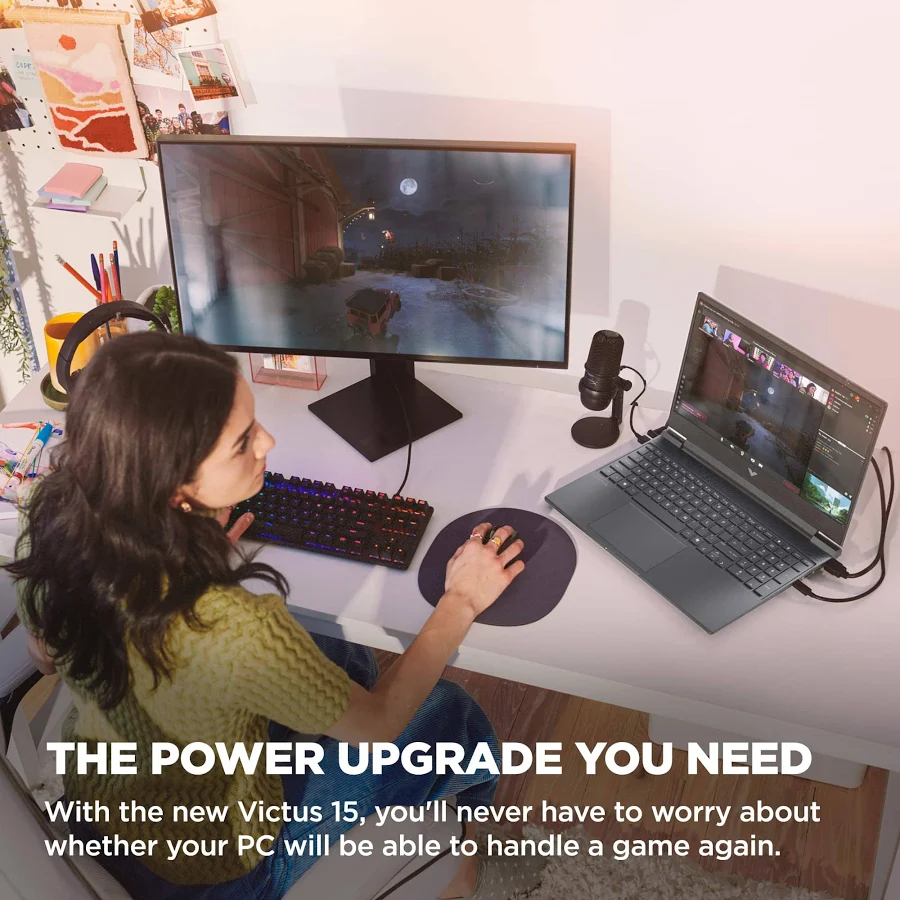 HP Victus 15.6" 144Hz Gaming Laptop – AMD Ryzen 7 7445HS, RTX 4050, 16GB RAM, 512GB SSD, Mica Silver, photo 5 of 7
