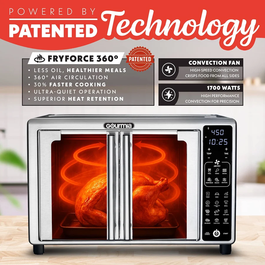 New Gourmia 6-Slice Digital Toaster Oven Air Fryer with 19 One-Touch Presets, photo 5 of 7