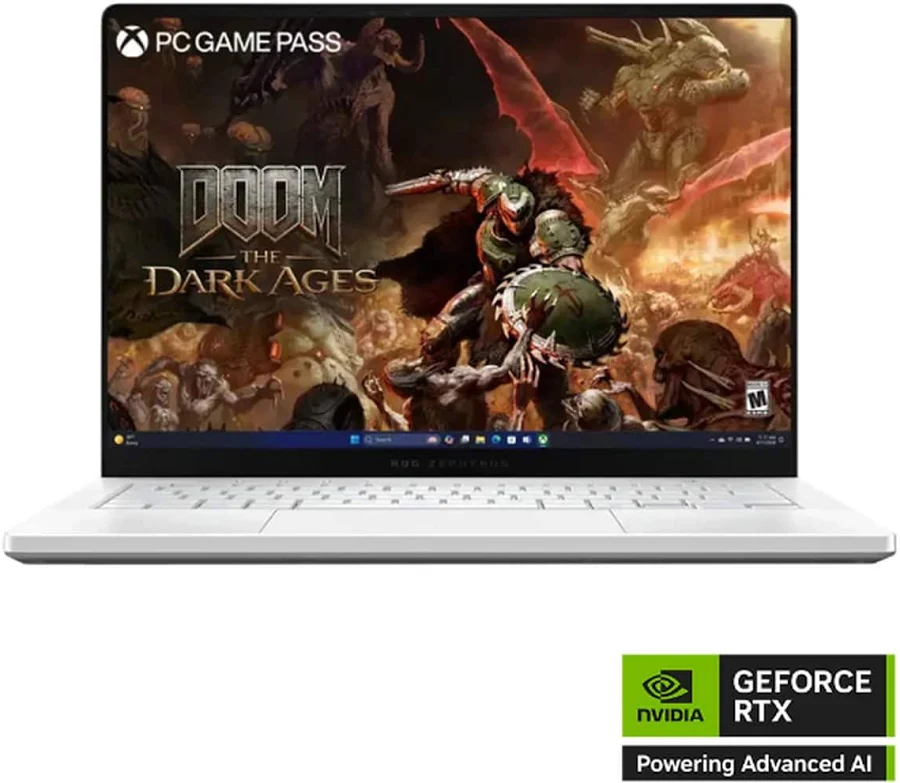 ASUS ROG Zephyrus G14 14" 3K OLED 120Hz Gaming Laptop – AMD Ryzen 9 270, RTX 5060, 16GB RAM, 1TB SSD, White, photo 3 of 7