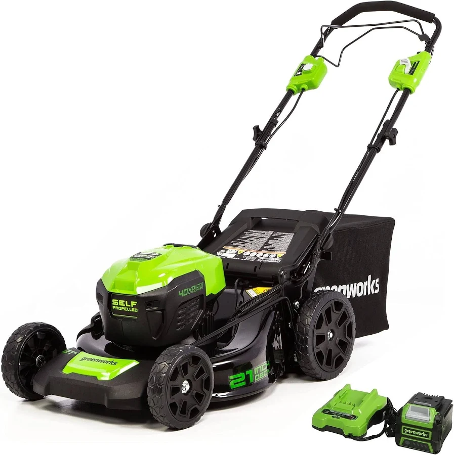 Greenworks 40V 21-in. Cordless Self-Propelled Lawn Mower with Battery and Charger, photo 2 of 7