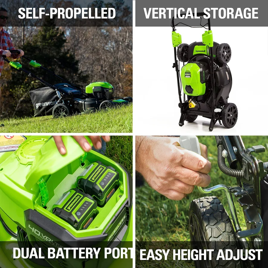 Greenworks 40V 21-in. Cordless Self-Propelled Lawn Mower with Battery and Charger, photo 7 of 7