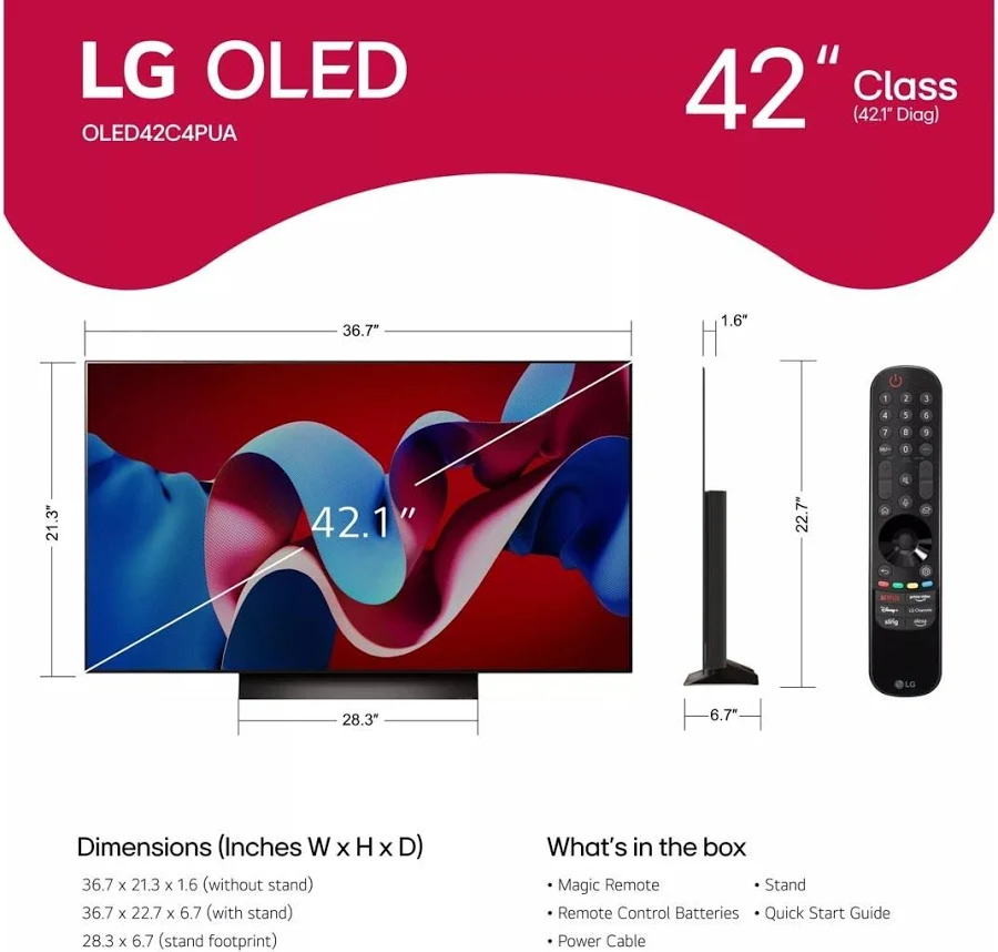 LG 42" OLED evo C4 4K UHD Smart TV, photo 3 of 7