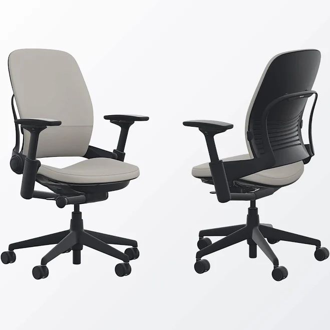 Steelcase Leap Office Chair – Black Frame, Foundation Pebble, Hard-Floor Casters