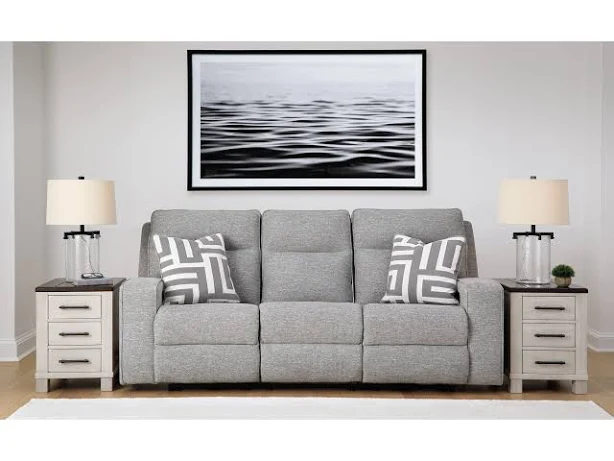 Ashley Biscoe Power Reclining Sofa – Pewter