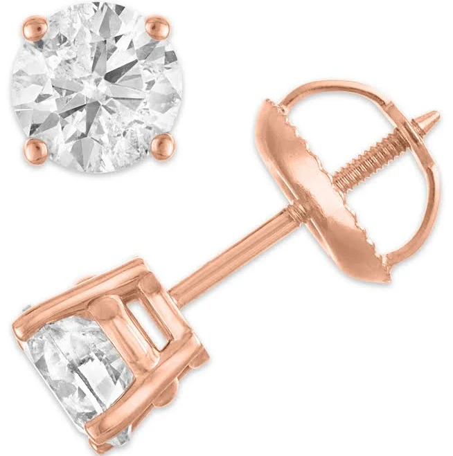 Diamond Stud Earrings, 1 ct tw Round, in 14K Yellow Gold