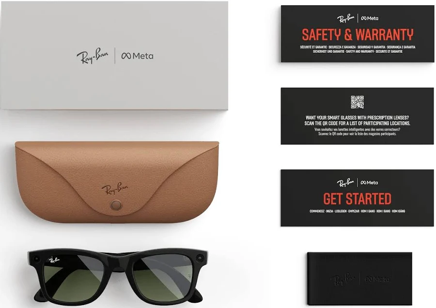 Ray-Ban Meta Wayfarer Smart Glasses – Shiny Black, G-15 Green Lenses, photo 5 of 7