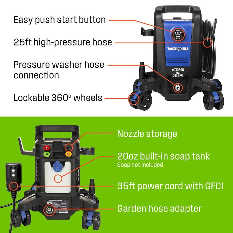 Westinghouse ePX3500 Electric Pressure Washer, 2500 Max PSI, 1.76 Max GPM, photo 6 of 7