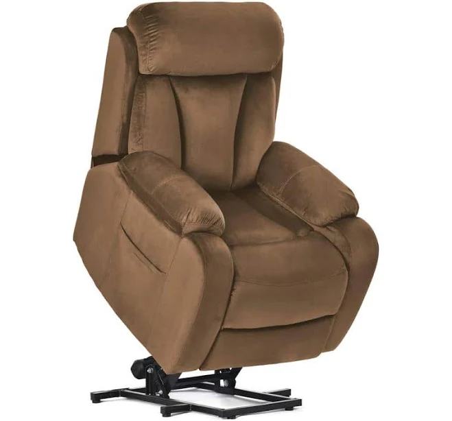 Merax Power Lift Recliner with Remote – Gray Velvet, photo 1 of 7