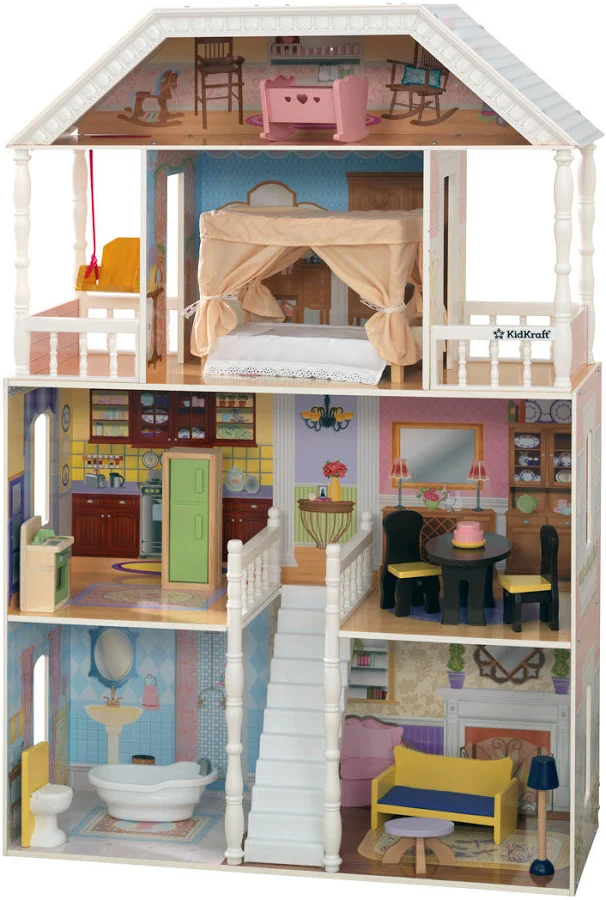 KidKraft Savannah Wooden Dollhouse with 14-Piece Accessory Pack, photo 2 of 7