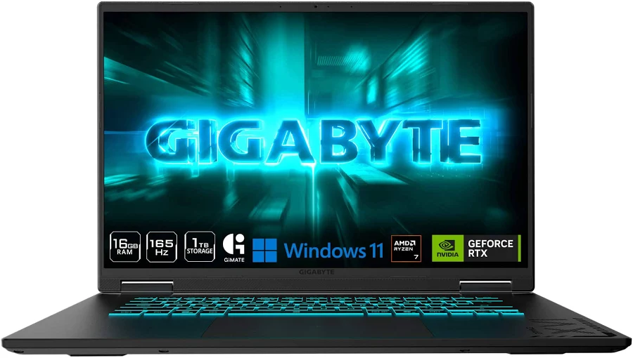 GIGABYTE GAMING A16 Gaming Laptop – AMD Ryzen 7 260, RTX 5070, 16GB RAM, 1TB SSD, 16" WUXGA 165Hz, Black, photo 2 of 7