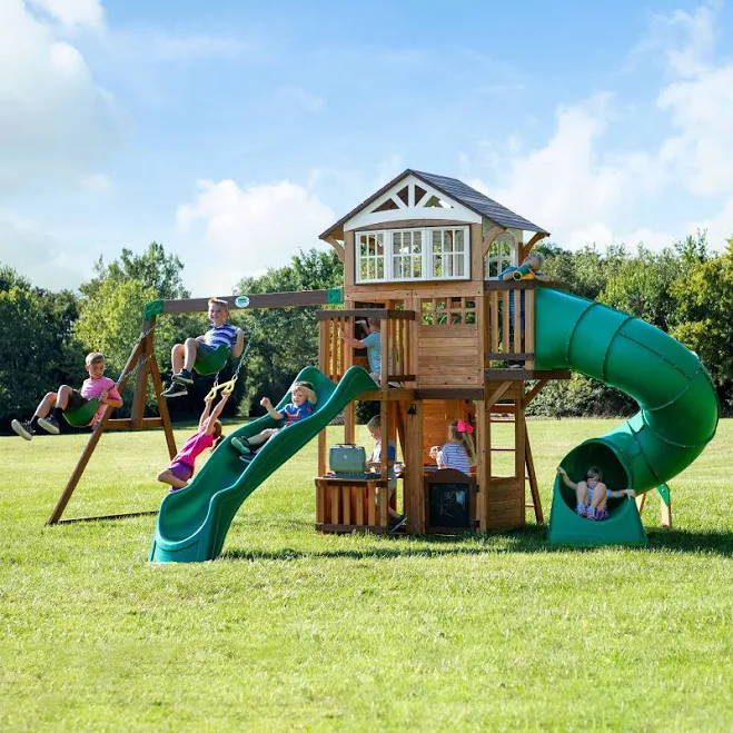 Backyard Discovery Bristol Point Cedar Swing Set, photo 1 of 7